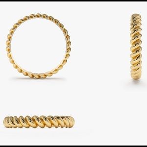 NEW 14k Gold Ring Twisted Rope Ring Cable Ring Gold Band